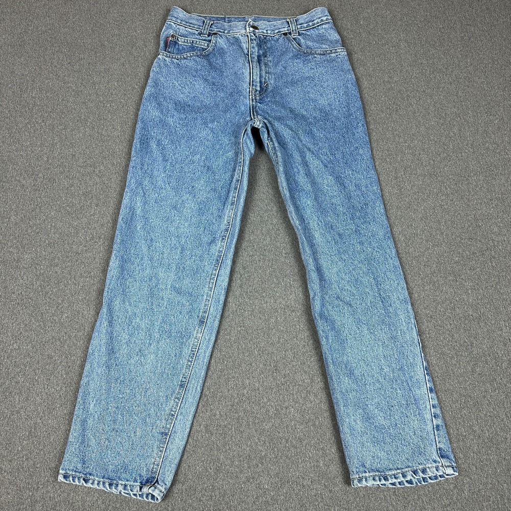 Vintage 90s Bugle Boy Jeans Youth Size 14R W27 Light Wash Blue Denim Straight